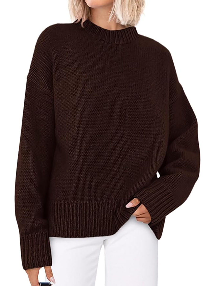 PRETTYGARDEN, Prettygarden Womens Sweaters Fall 2025 Trendy Casual Crewneck Long Sleeve Cozy Knit Pullover Sweater Tops Winter Clothing(dark Brown,medium)