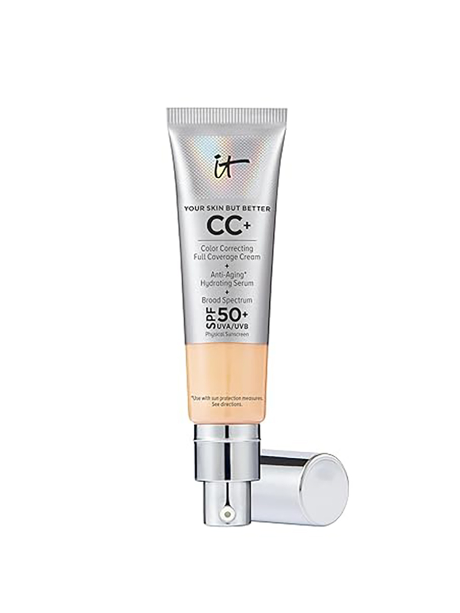 IT Cosmetics, It Cosmetics Cc+ Cream (light Medium) - Natural Full Coverage Foundation With Spf 50+, Color Corrector &amp;amp; Anti-Aging Hydrating Serum, Hyaluronic Acid + Peptides, Lightweight - 1.08 Fl Oz