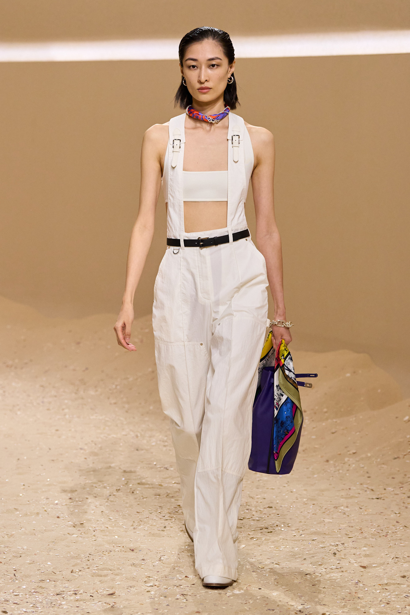 A model walks the Herm&amp;egrave;s spring 2026 runway show in paris.