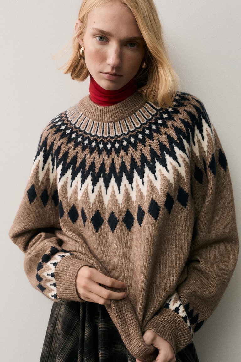 Jacquard-Knit Jumper