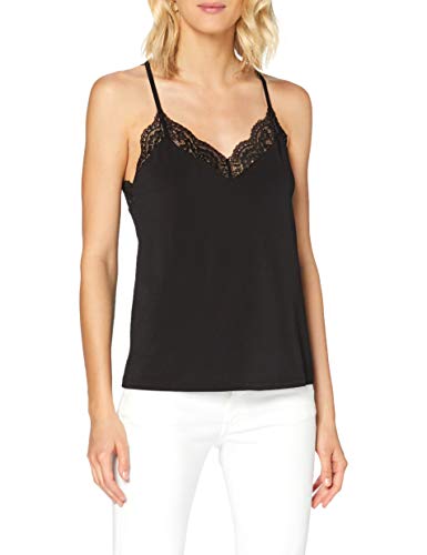 Vero Moda Damen Oberteil Ohne &amp;Auml;rmel Spitzenverziertes, Schwarz, L