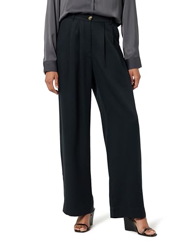 The Drop Women&#039;s Amalia Relaxed Pleated Trousers, Black, Small