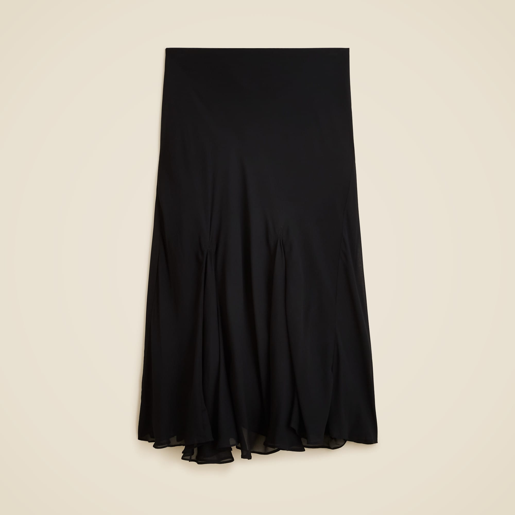 Gwyneth Flounce-Hem Slip Skirt in Chiffon