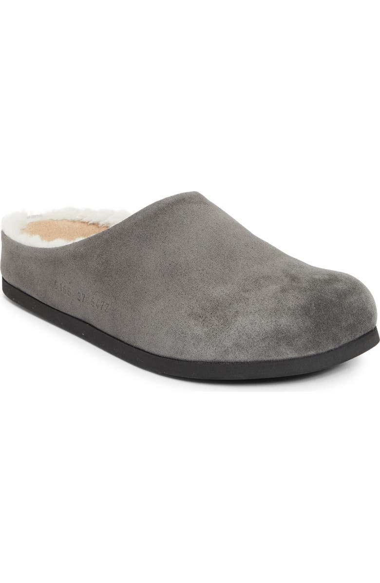 Suede &amp;amp; Genuine Shearling Clog