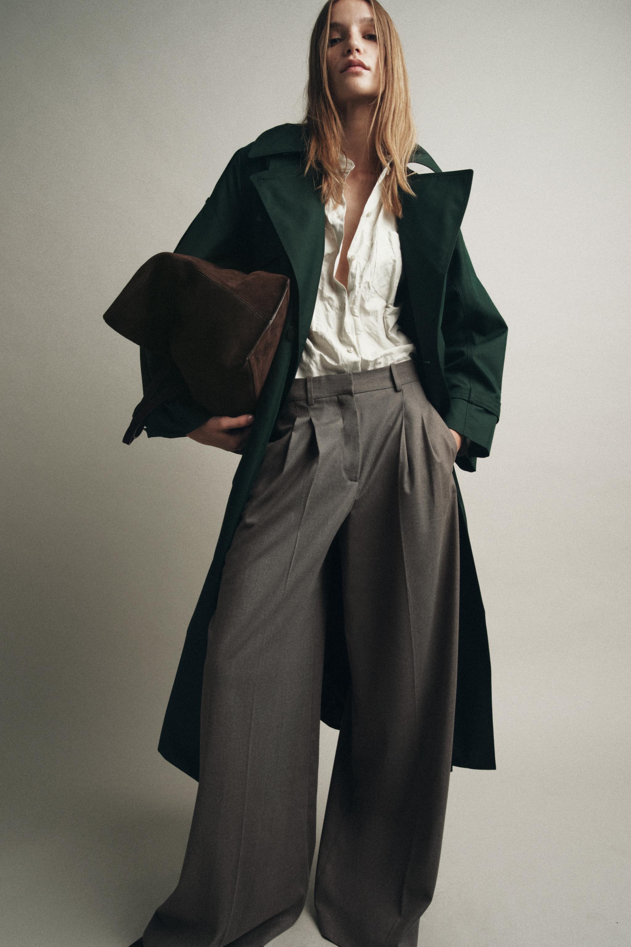 Wide-Leg Trousers With Darts Zw Collection