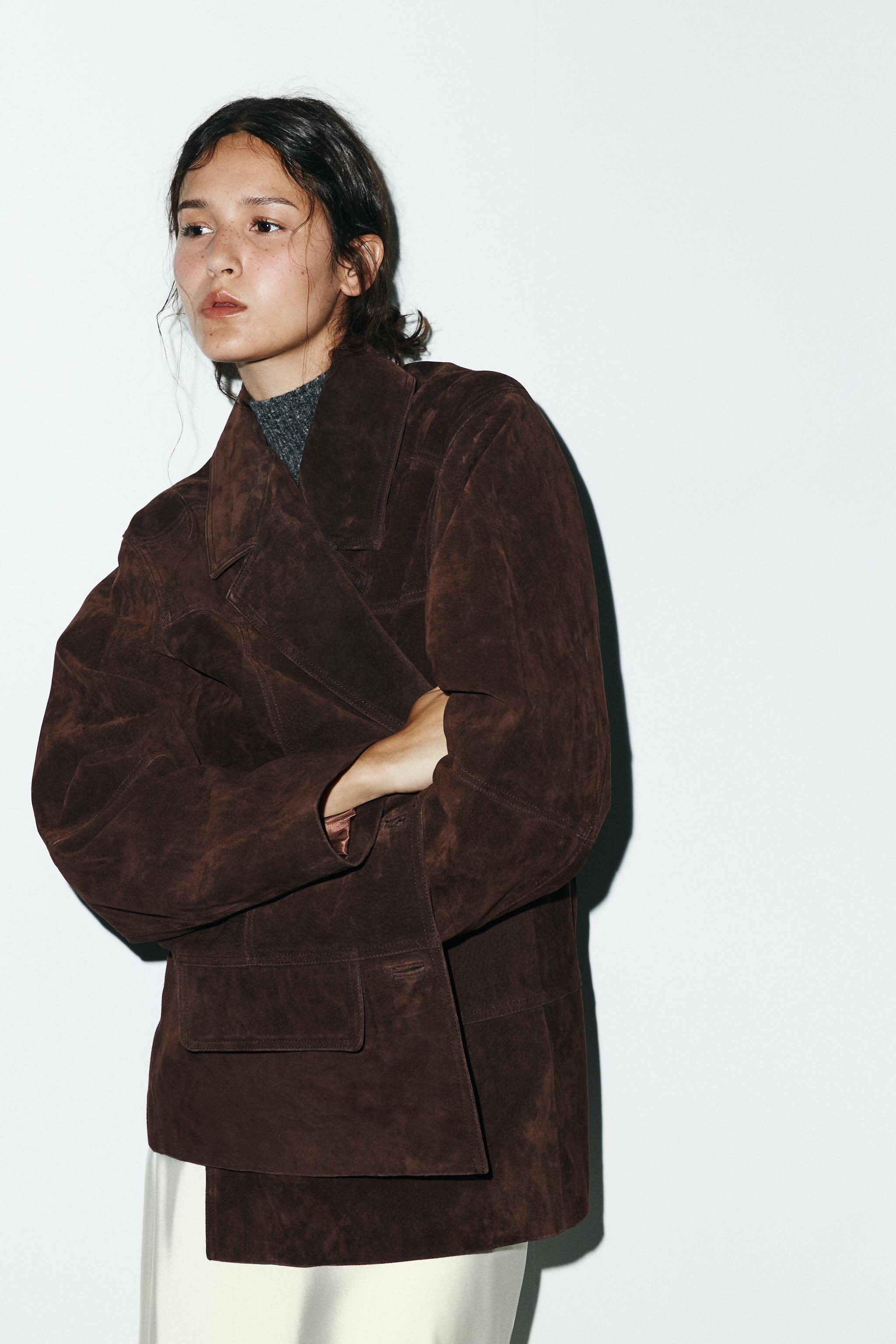 100% Suede Leather Oversize Blazer