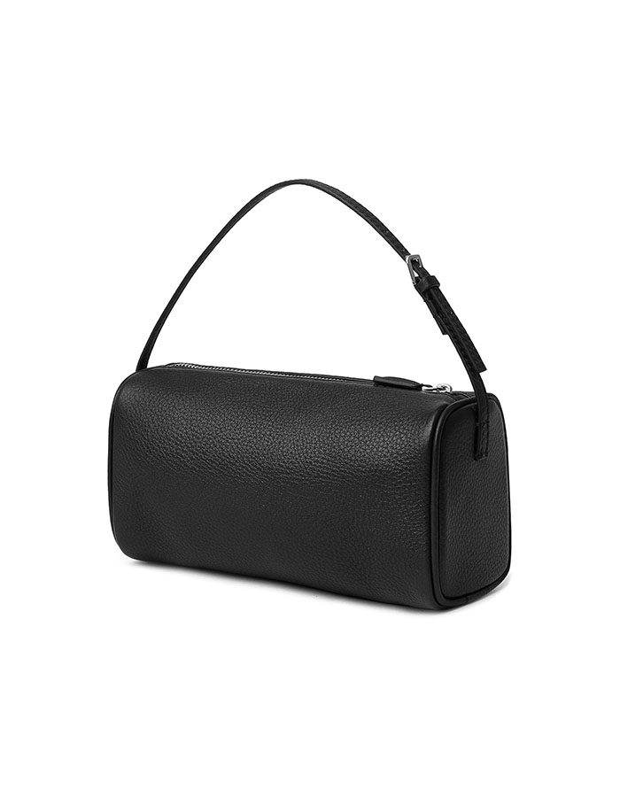 Dailando Small Leather Top Handle Tote Purse Designer Mini Barrel Boston Crossbody Bag Cylinder Shoulder Handbags for Women (black)