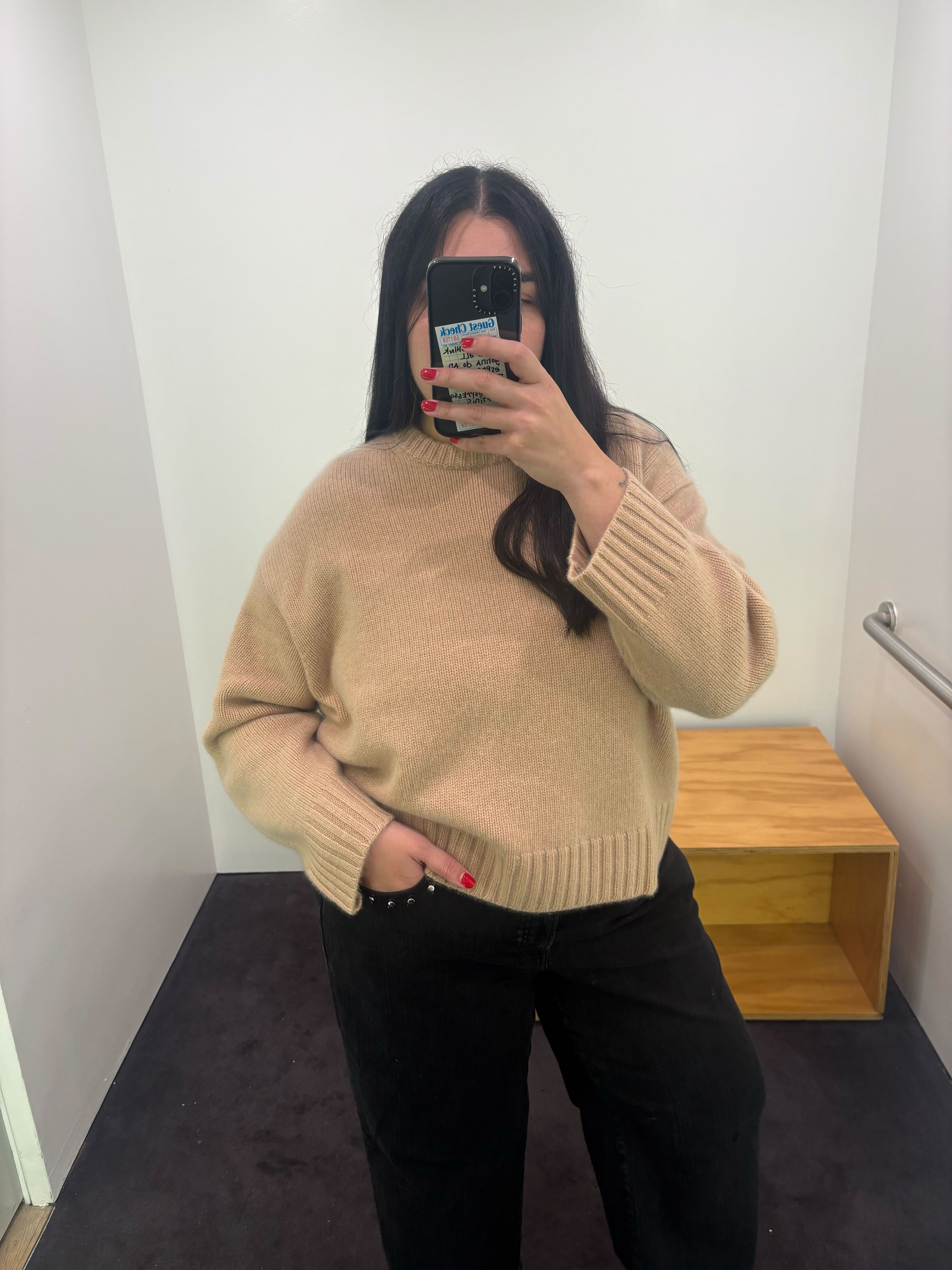 Who What Wear editor Ana Escalante wears COS Chunky Crewneck Sweater.