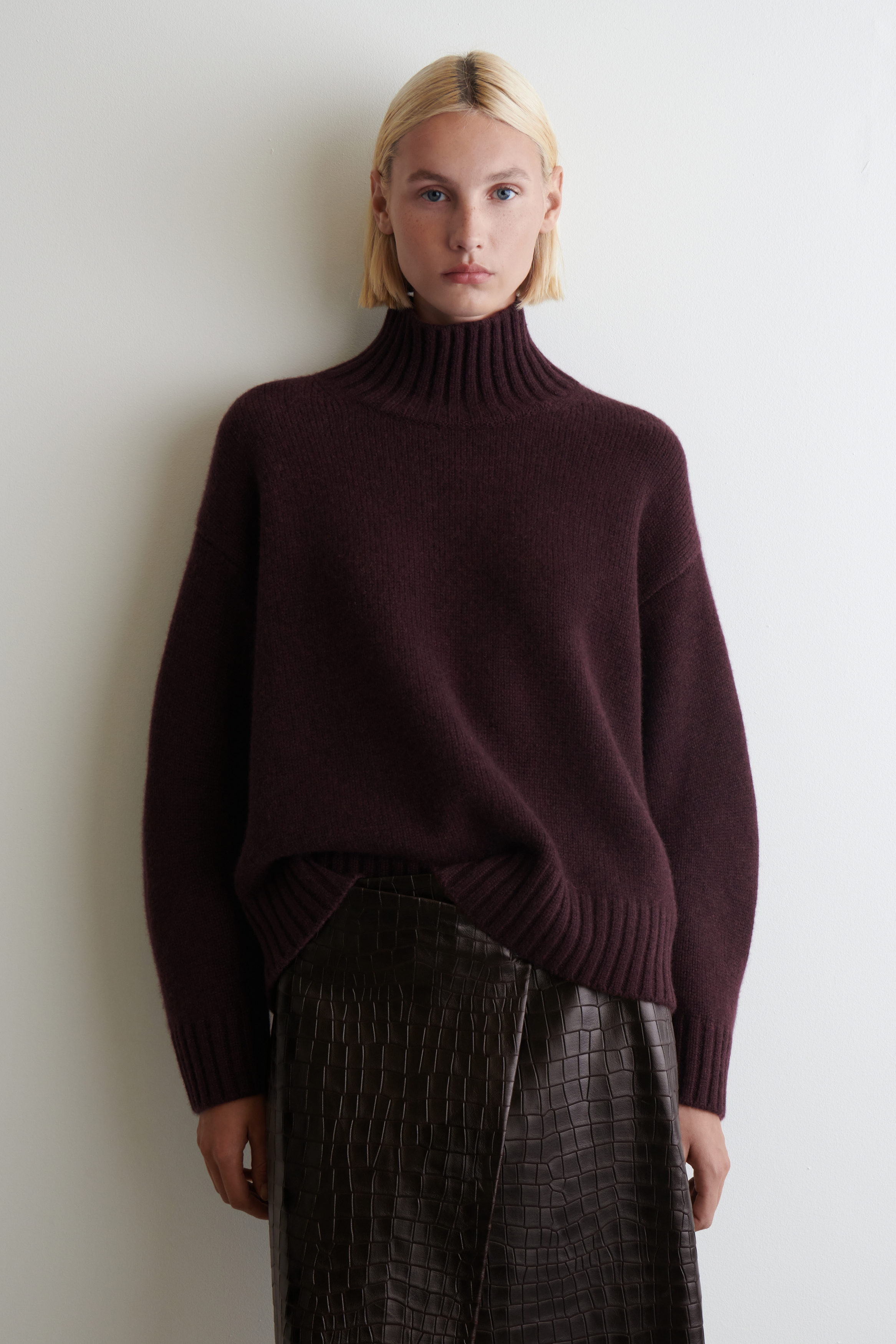 Cashmere Funnel-Neck Sweater