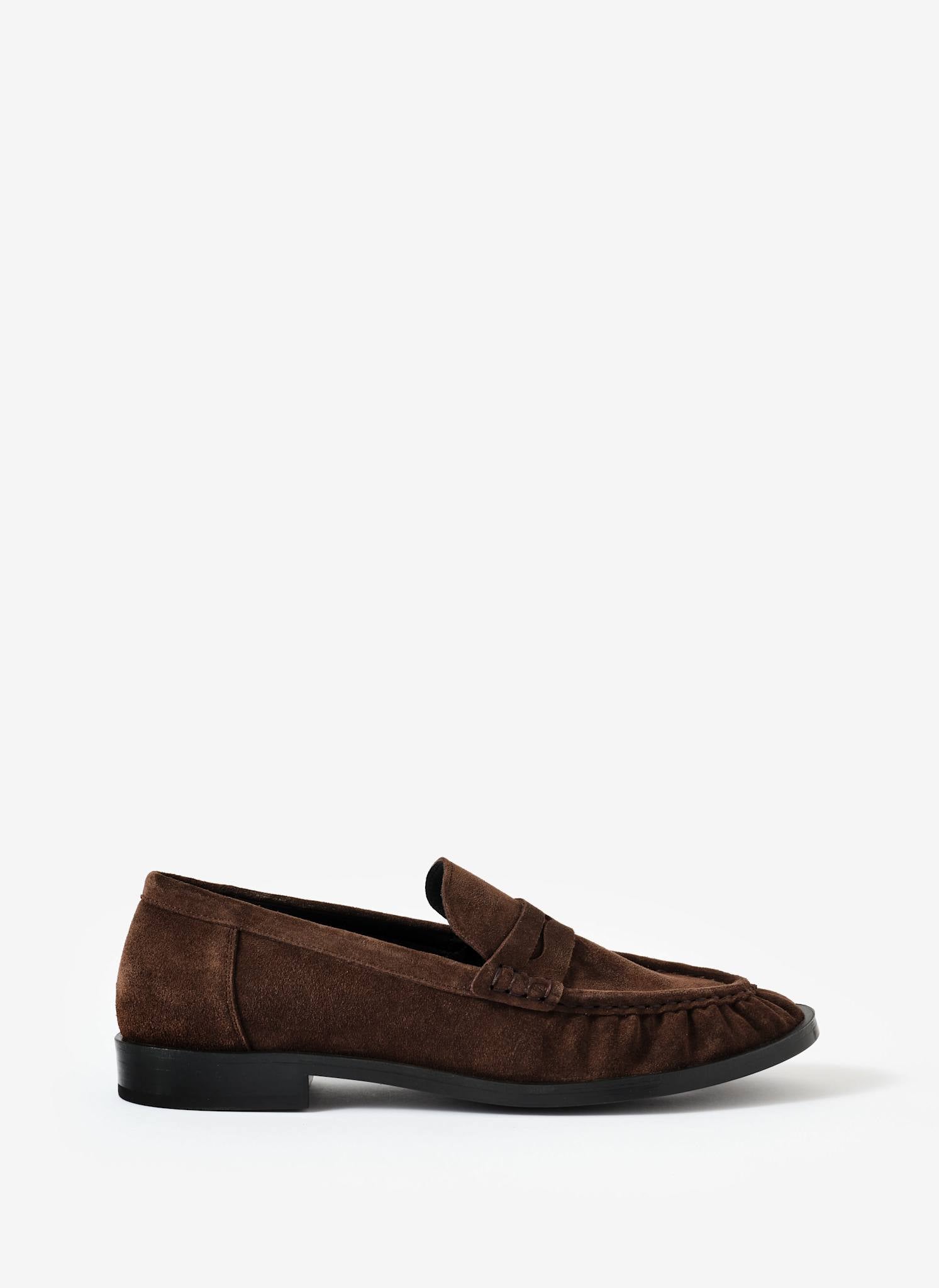 Gigi Brown Suede Penny Loafers