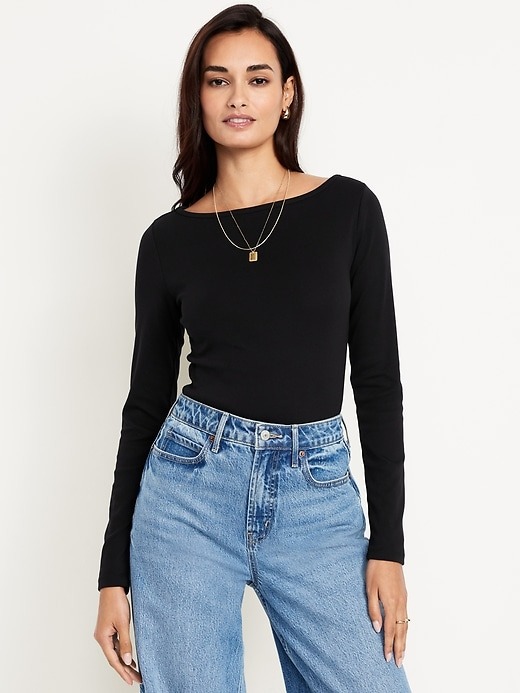 Old Navy, Snug Long-Sleeve Boat-Neck T-Shirt