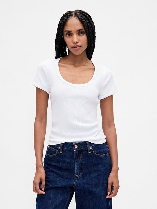 Gap, Modern Rib Scoop Crop T-Shirt