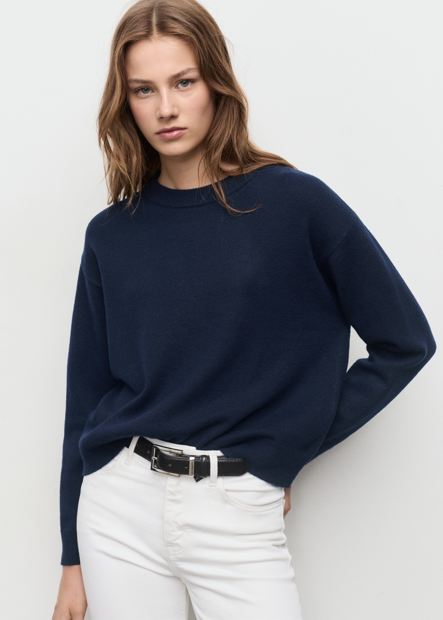 Round-Neck Knitted Sweater - Women | Mango Usa