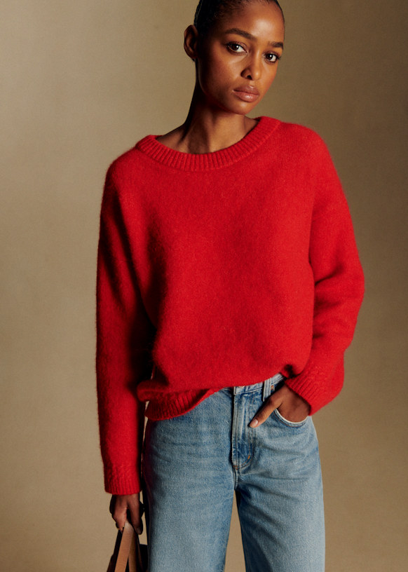 Amiel Jumper - Red - Baby Alpaca - S&amp;eacute;zane