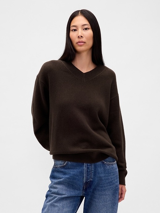 gap, CashSoft Oversized V-Neck Sweater