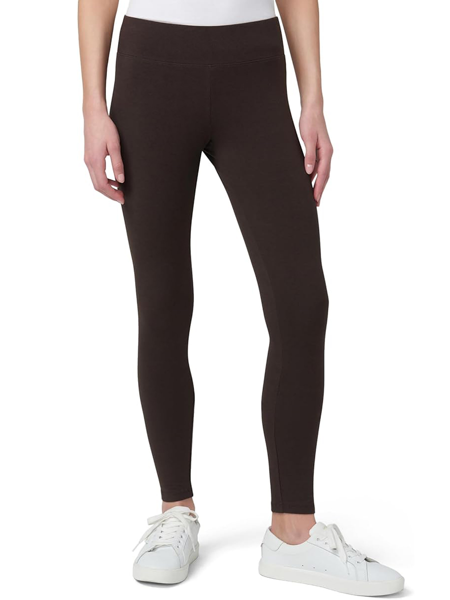HUE, Hue Women&#039;s Ultra Soft Cotton Leggings With Wide Waistband, Full and Capri Length, Espresso, Medium