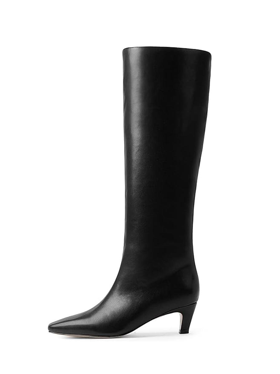 Modatope, Modatope Black Boots for Women Knee High Kitten Heel Square Toe Long Boots Size 6.5