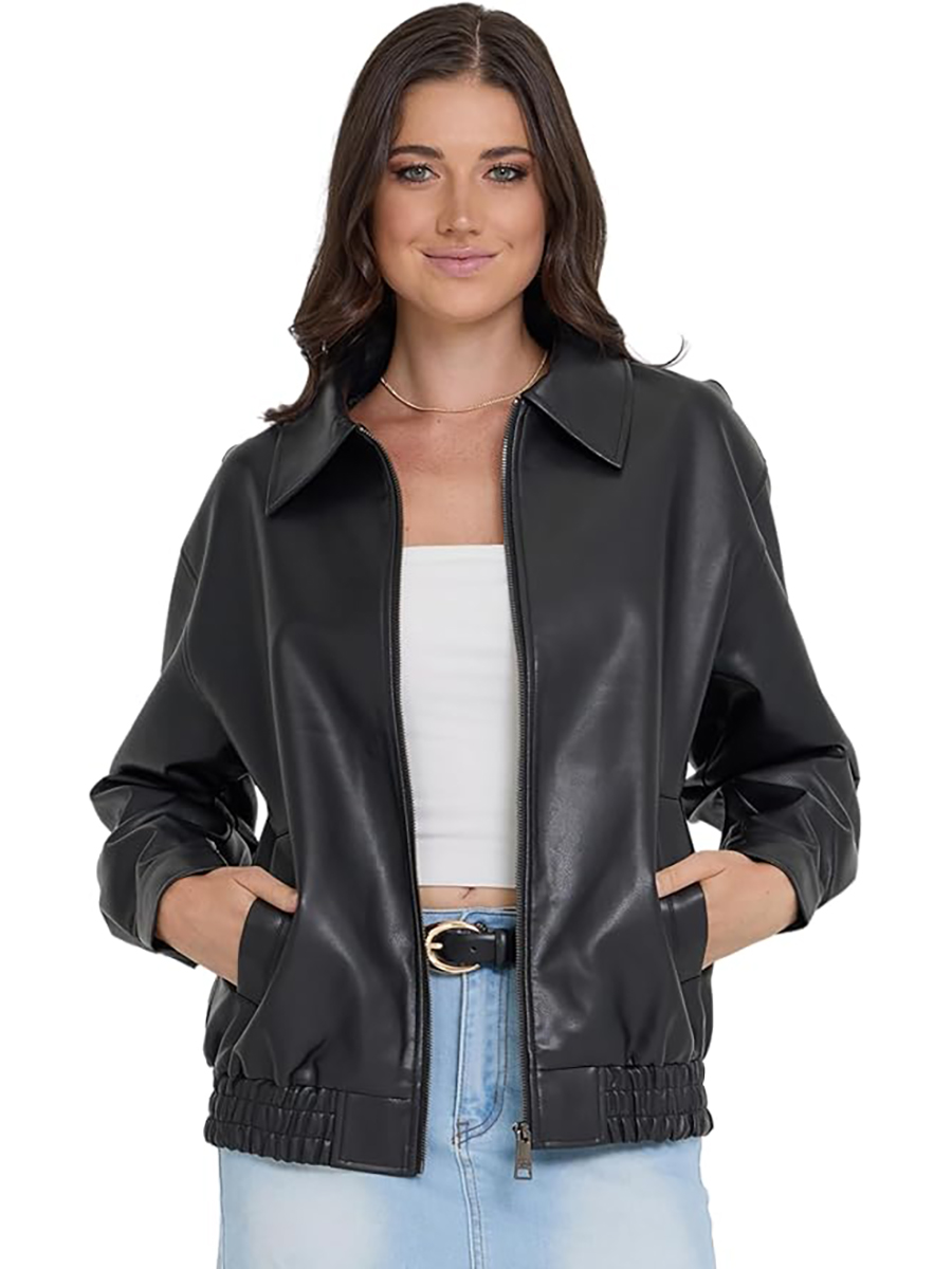 Steve Madden, Steve Madden Leather Jacket Women &amp;ndash; Faux Leather Oversized Bomber Jacket Women, Plus Size Motorcycle Jackets