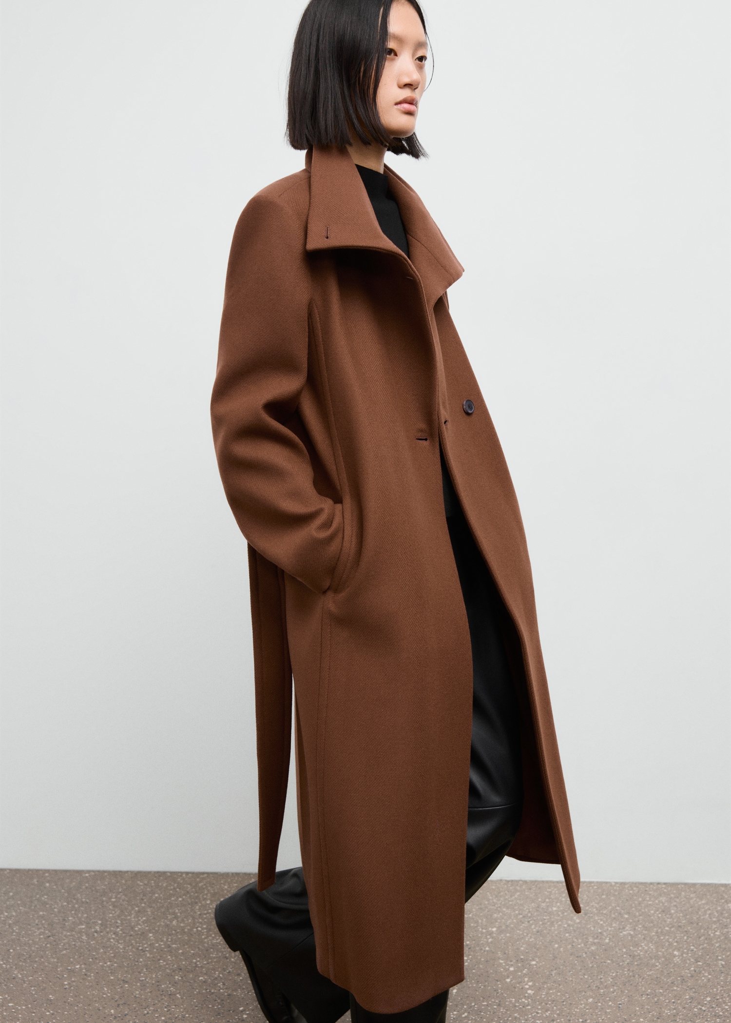 Manteco Wool Coat With Belt - Women | Mango Usa