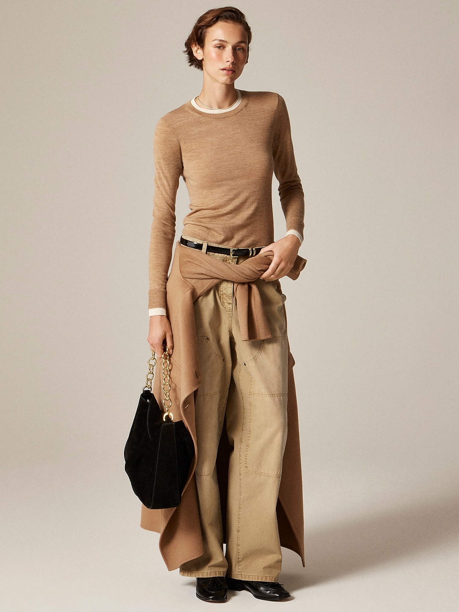 J.Crew, Carolyn Layered Crewneck Sweater in Merino Wool