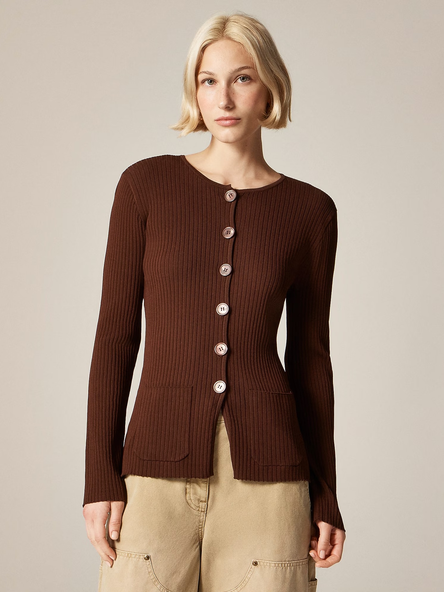 J.Crew, Super-Stretch Ribbed Cardigan