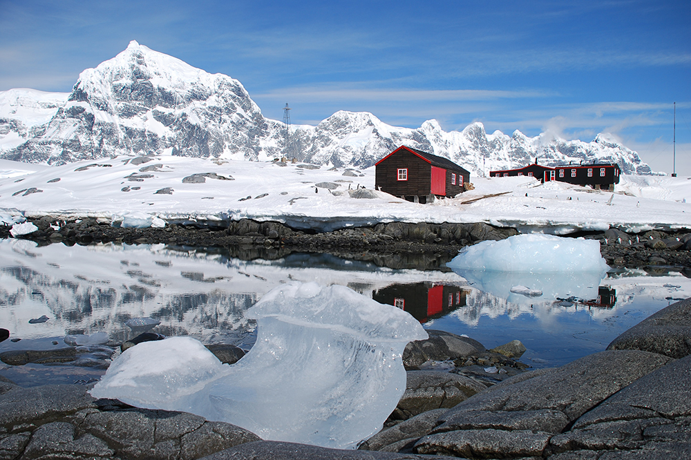 A wide view of Port Lockroy in Antarctica where Peter will be counting penguins 