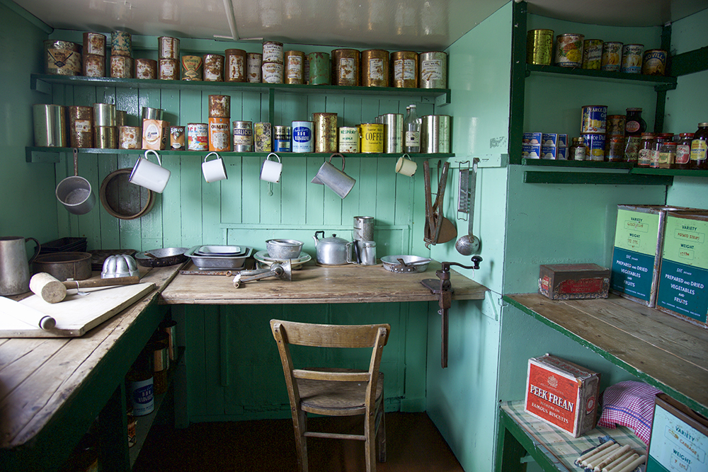 A museum with artefacts displayed