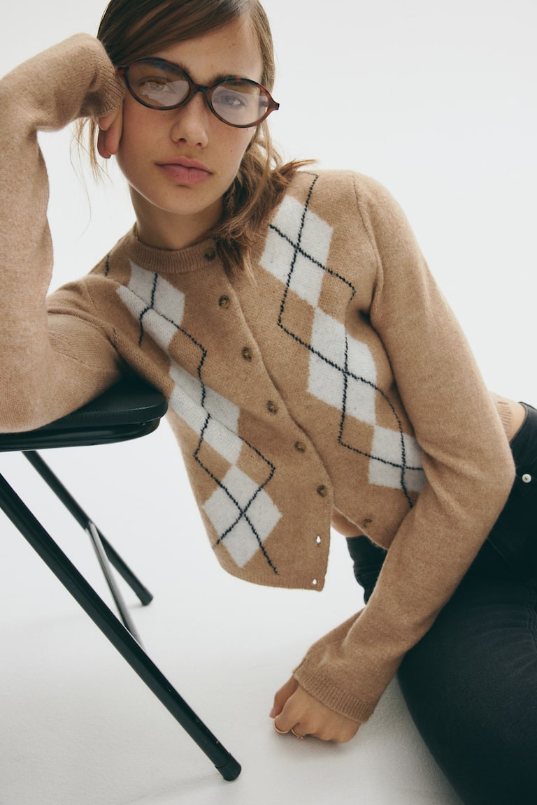 Jacquard-Knit Cardigan