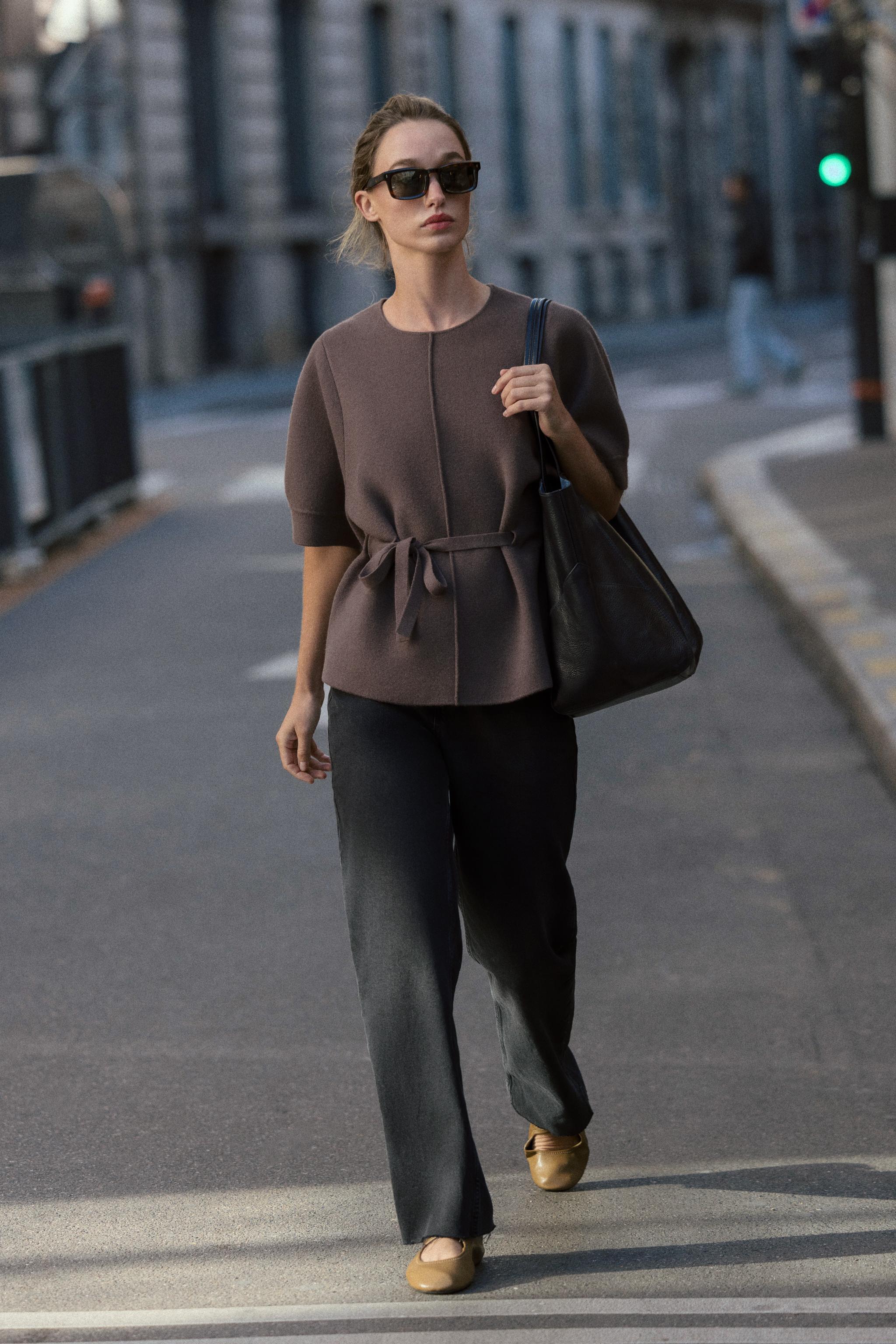 Knit Sweater With Balloon Sleeves