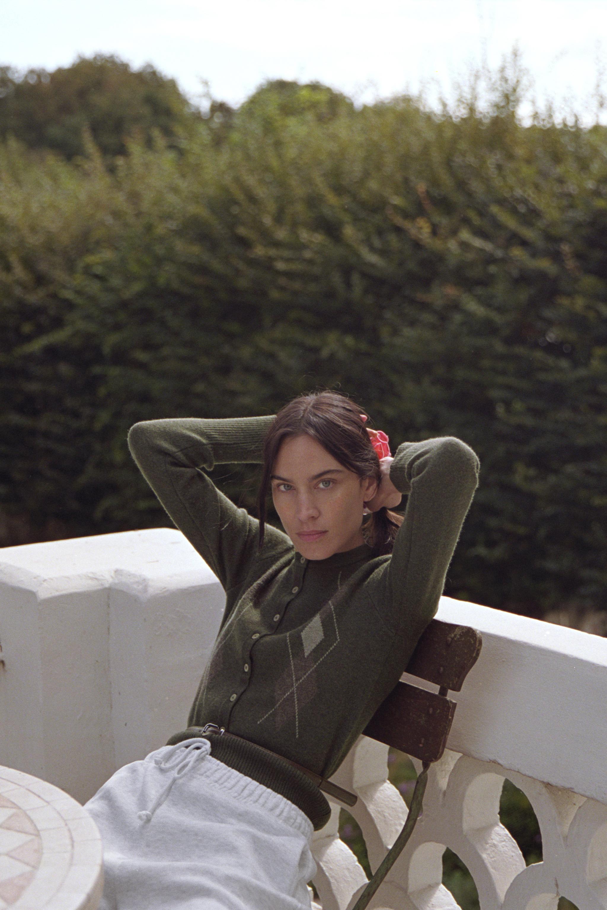 Diamond Knit Cardigan With Belt