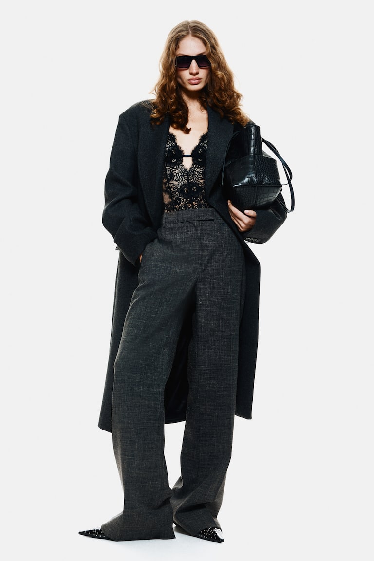 Wool-Blend Bootcut Pants