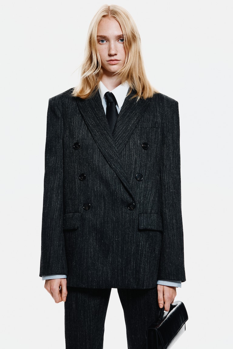 Double-Breasted Wool-Blend Blazer