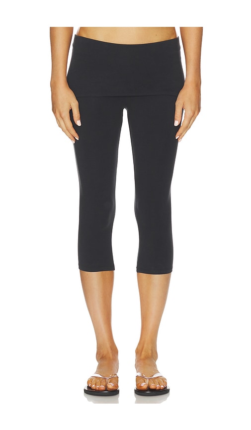 Cotton Jersey Foldover Capri