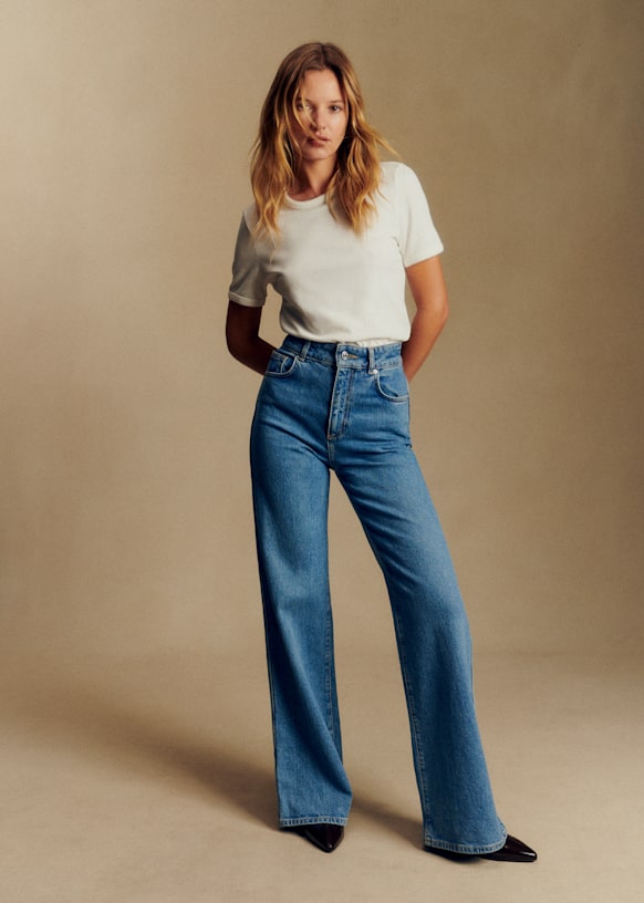 New 70&#039;s Trousers - Denim Blue - Organic Cotton - Organic Textile - S&amp;eacute;zane