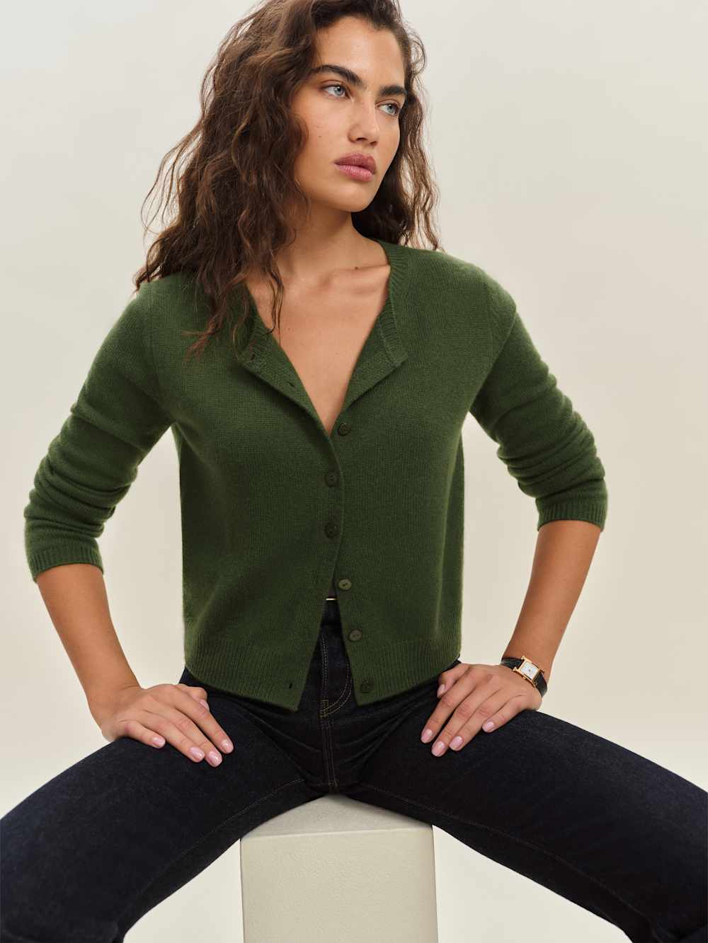 Clara Cashmere Crew Cardigan