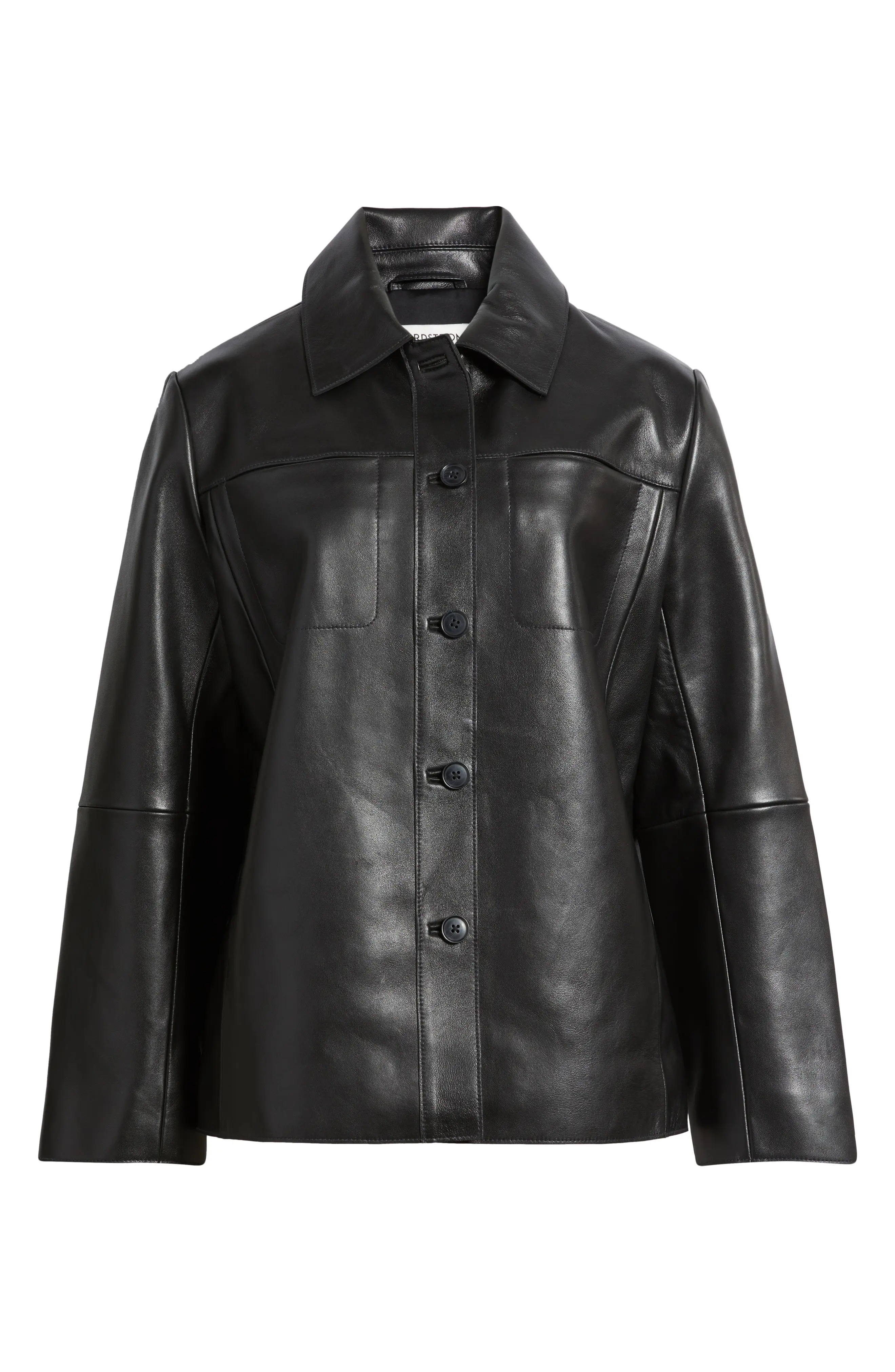 Leather Shirt Jacket