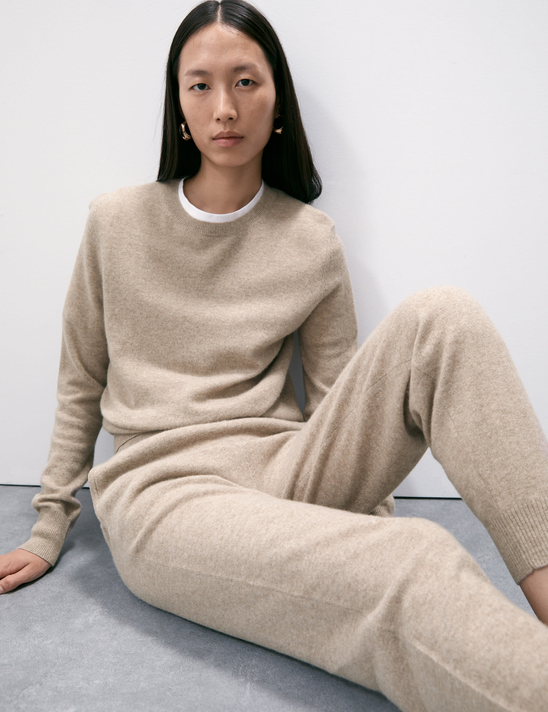 Pure Cashmere Tapered Ankle Grazer Joggers