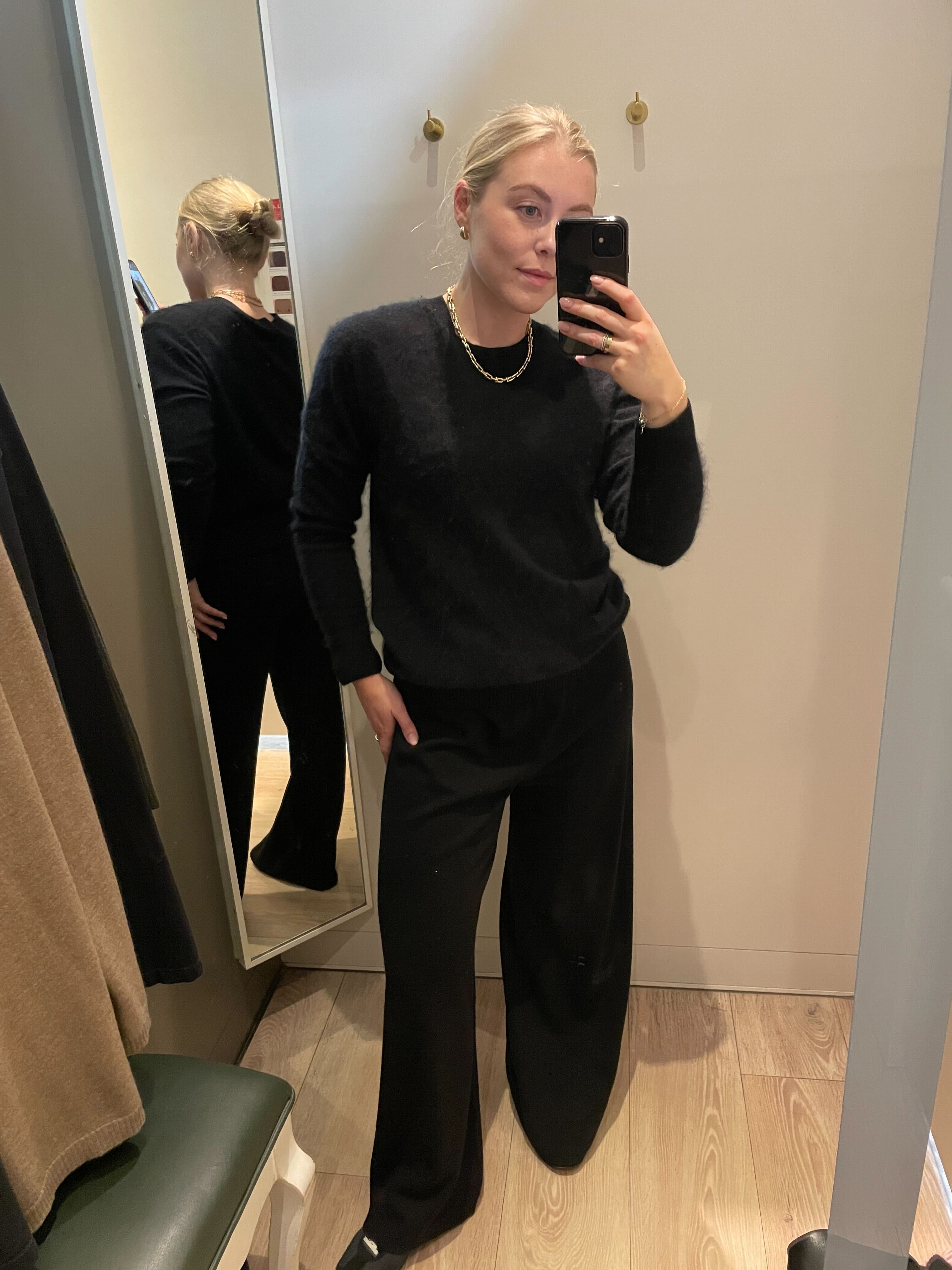 Florrie Alexander wearing M&amp;amp;S cashmere trousers.