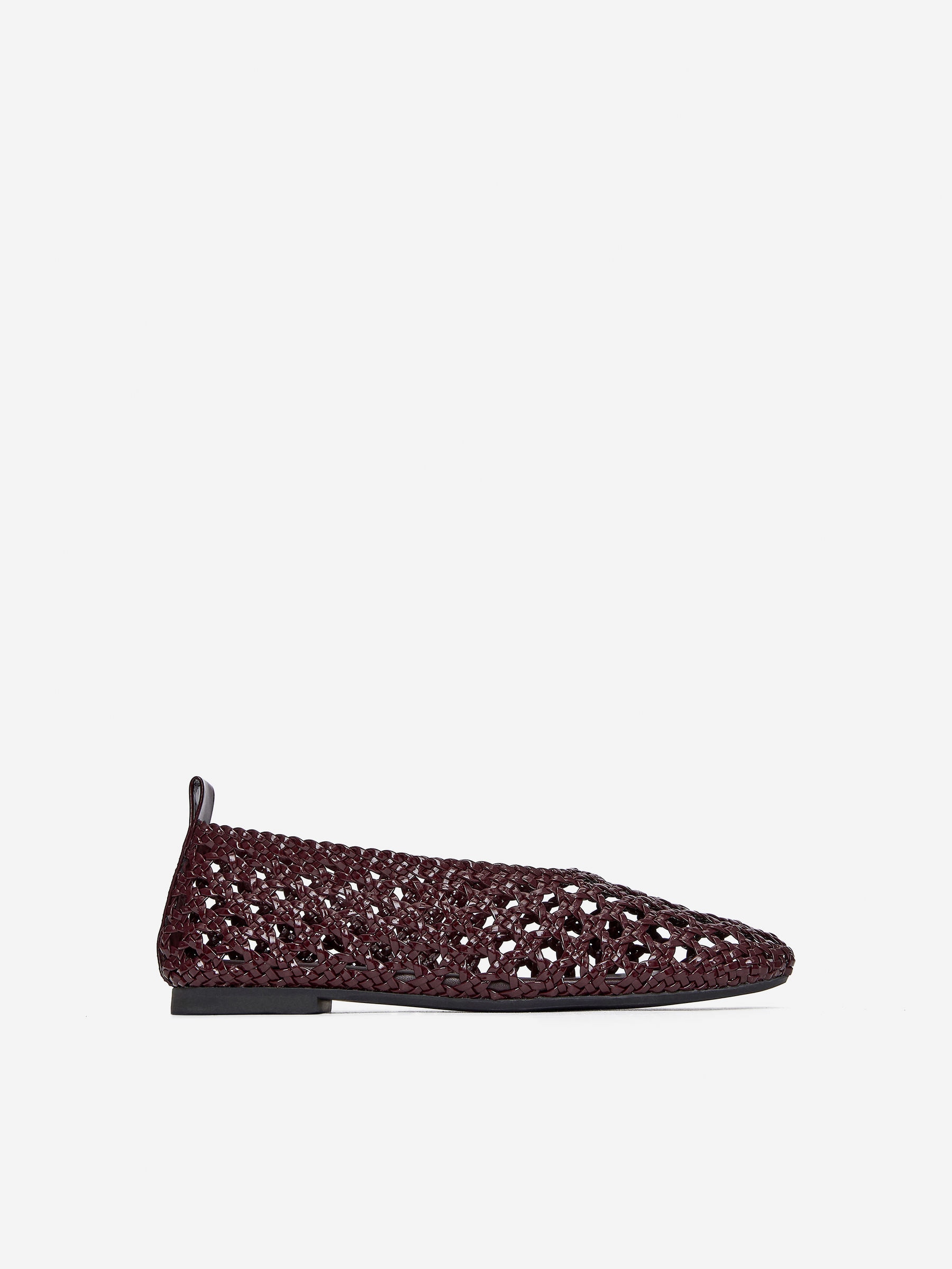 Woven Patent Leather Flats &amp;ndash; Dark Red &amp;ndash; Women &amp;ndash; Arket Gb
