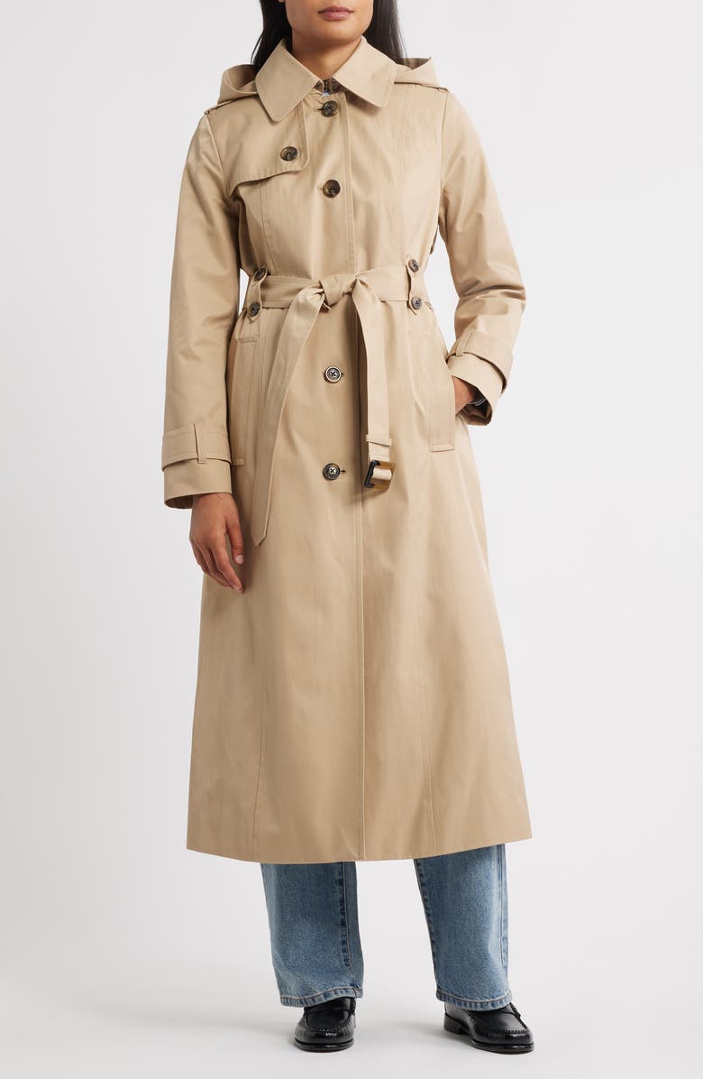 Hooded Single Breasted Maxi Trench Coat