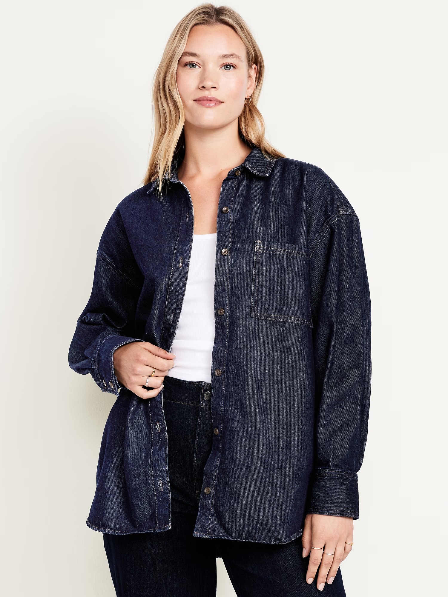 Old Navy, Oversized Boyfriend Button-Down Jean Shirt