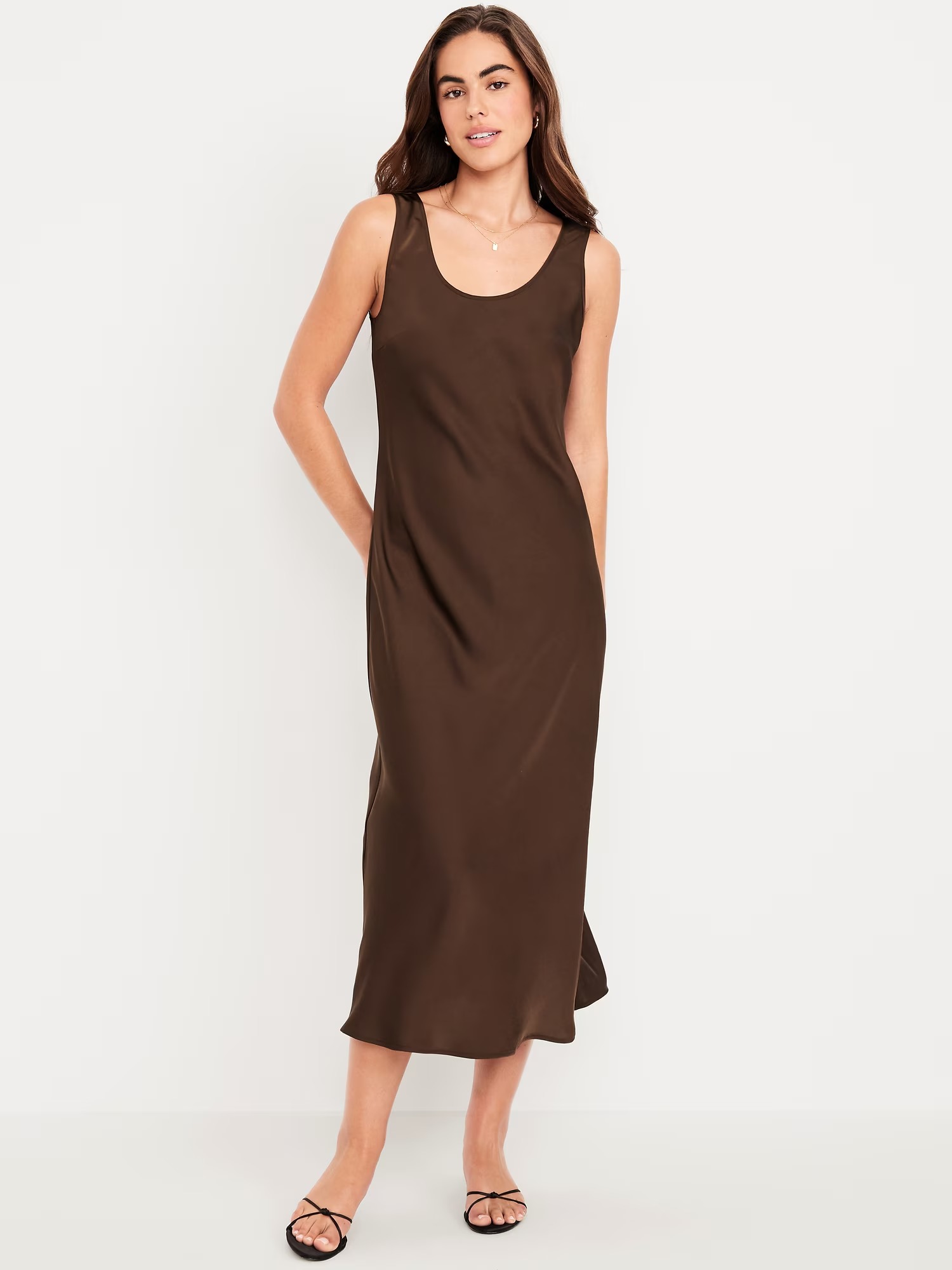 Old Navy, Sleeveless Satin Midi Dress