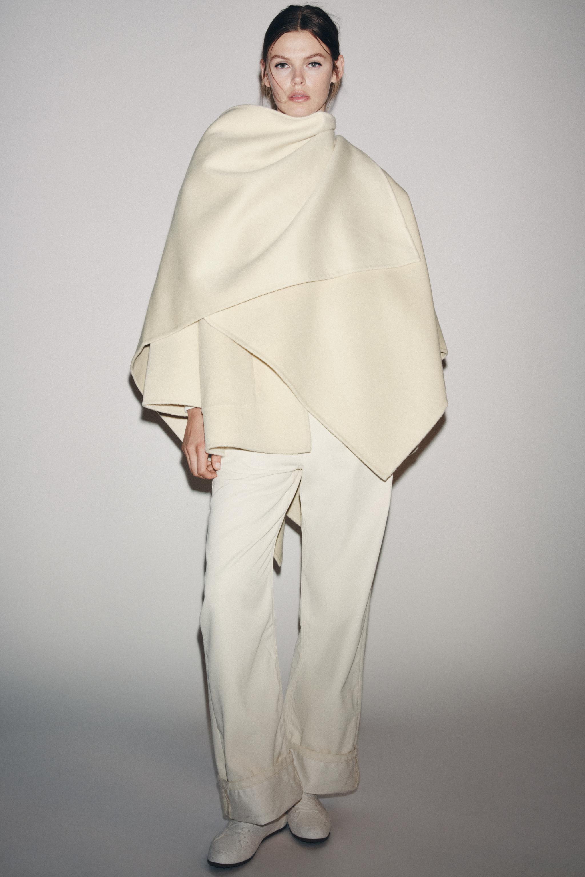 Zw Collection Wool Blend Cape Coat