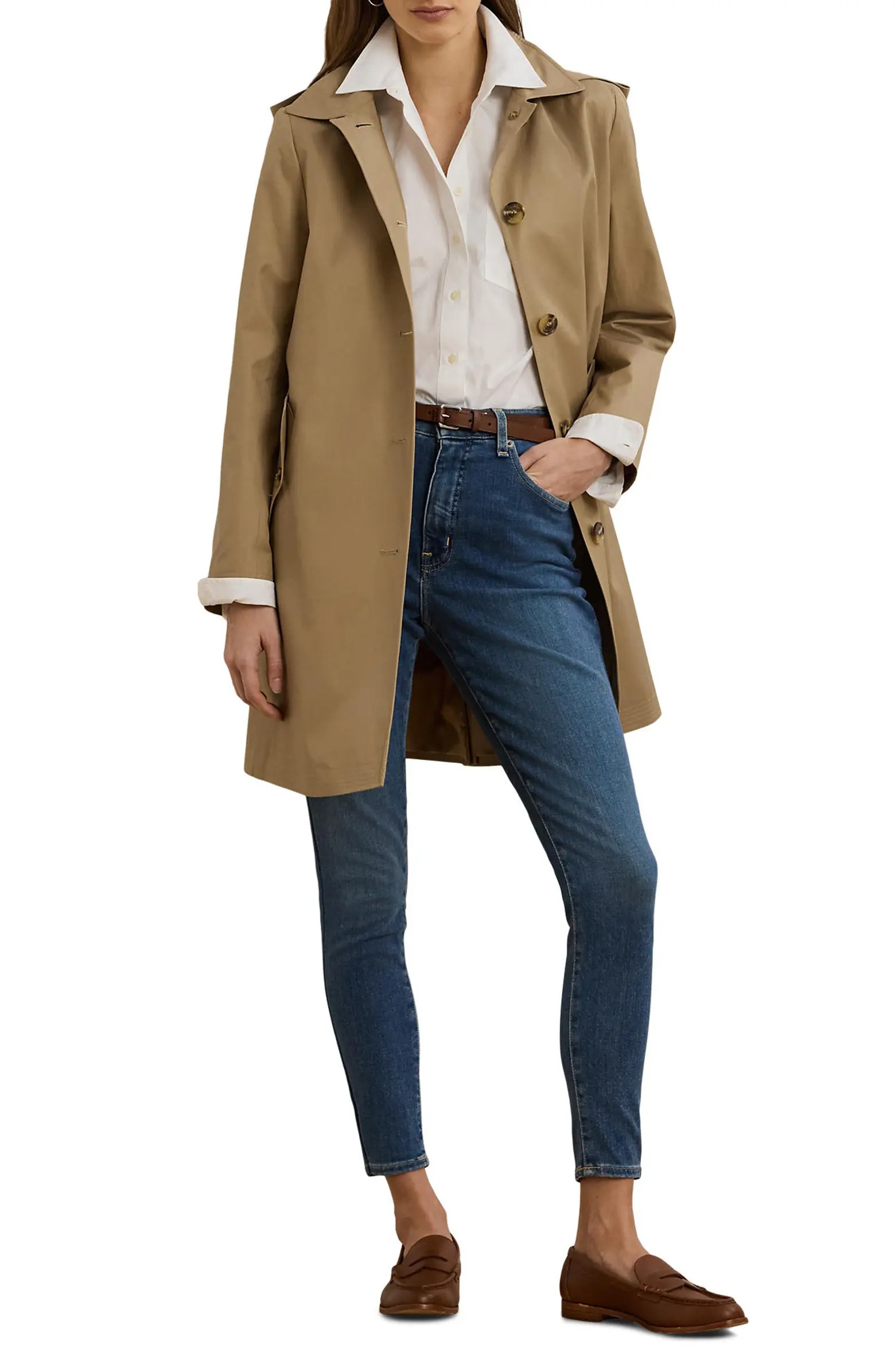 Lauren Ralph Lauren, Longline Raincoat With Removable Hood