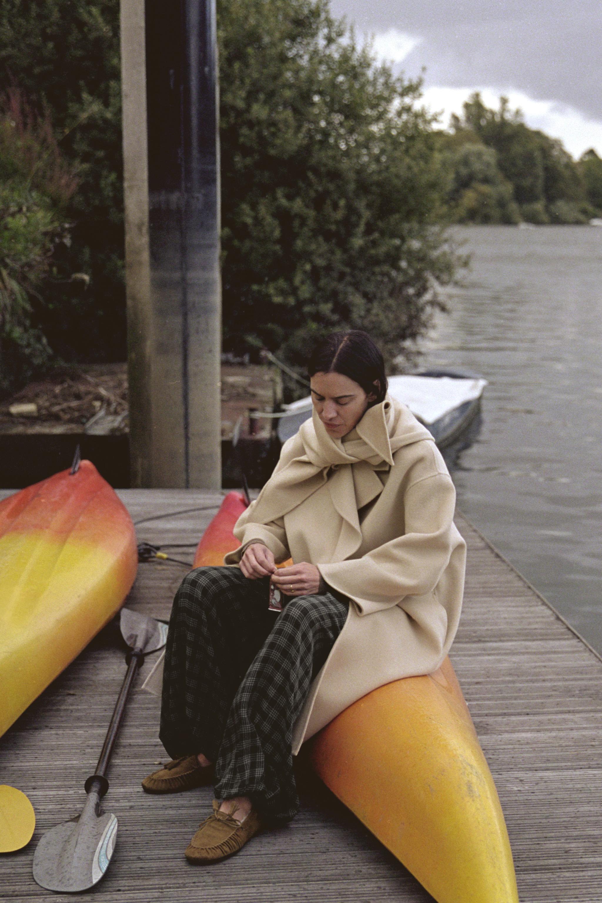 Split Leather Faux Shearling Loafers