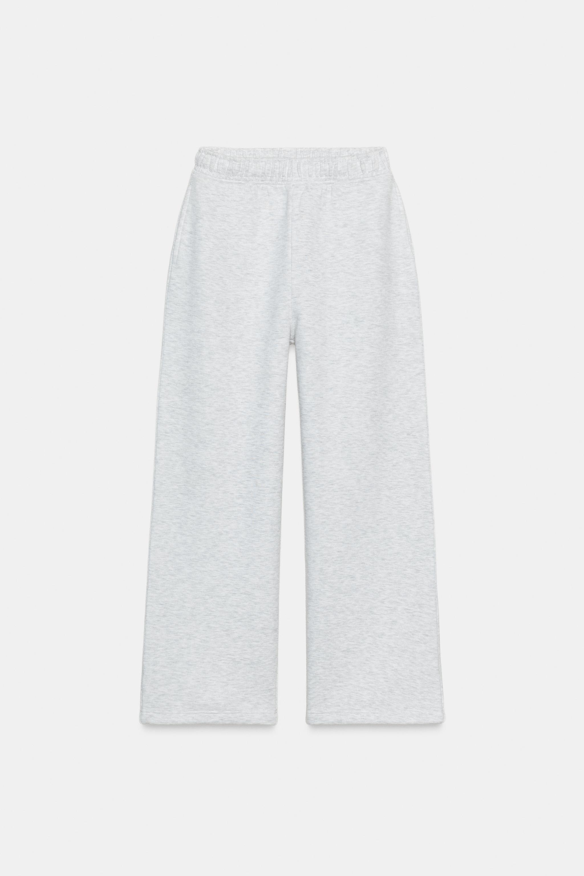 ZARA, Basic Straight-Leg Adjustable Hem Fleece Pants