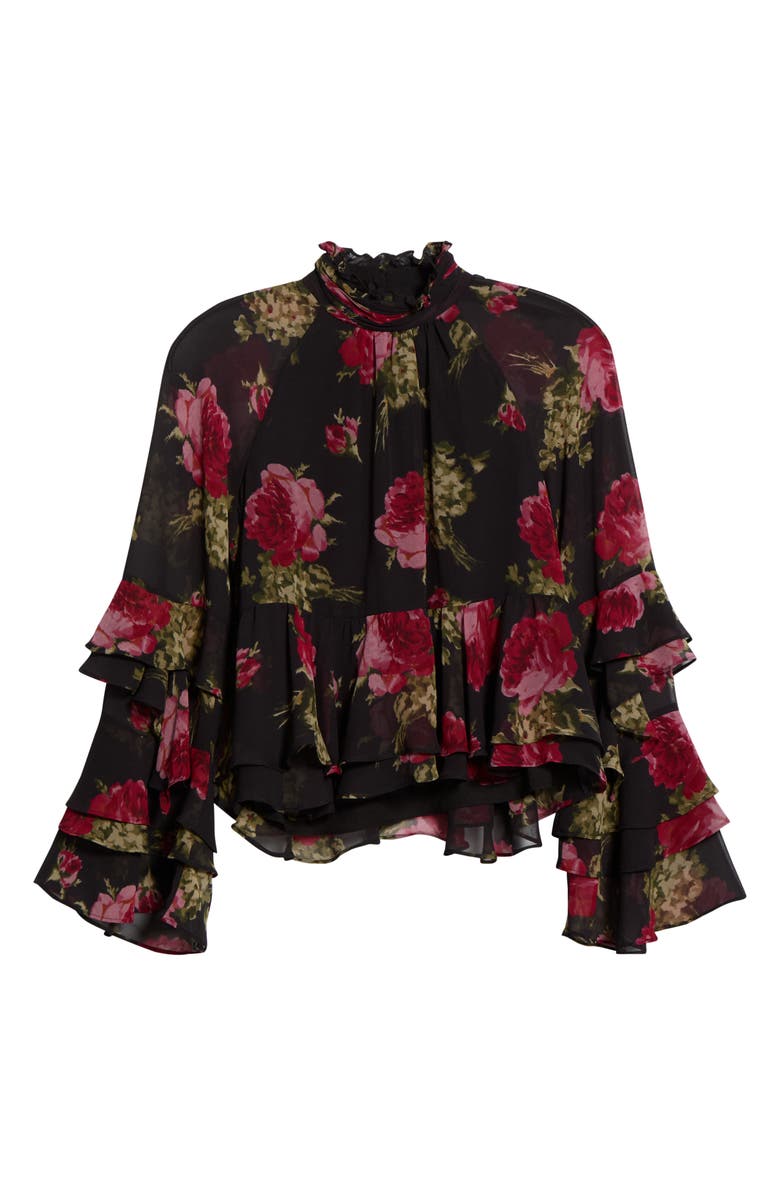 Skylah Baroque Roses Ruffle Top