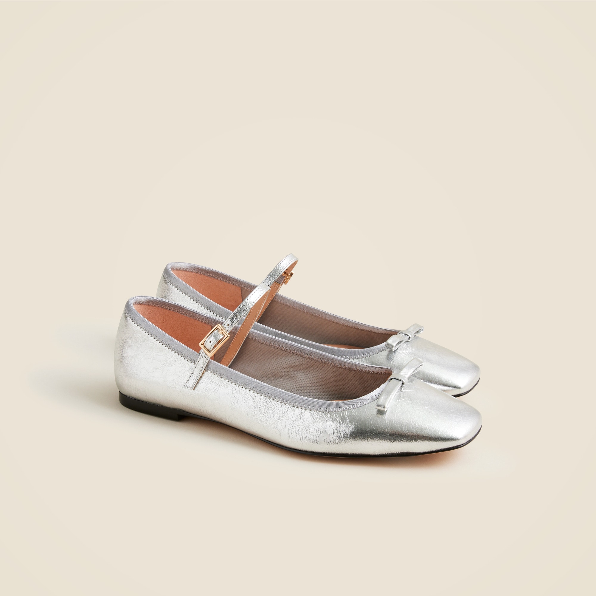 Quinn Mary Jane Ballet Flats in Metallic Leather