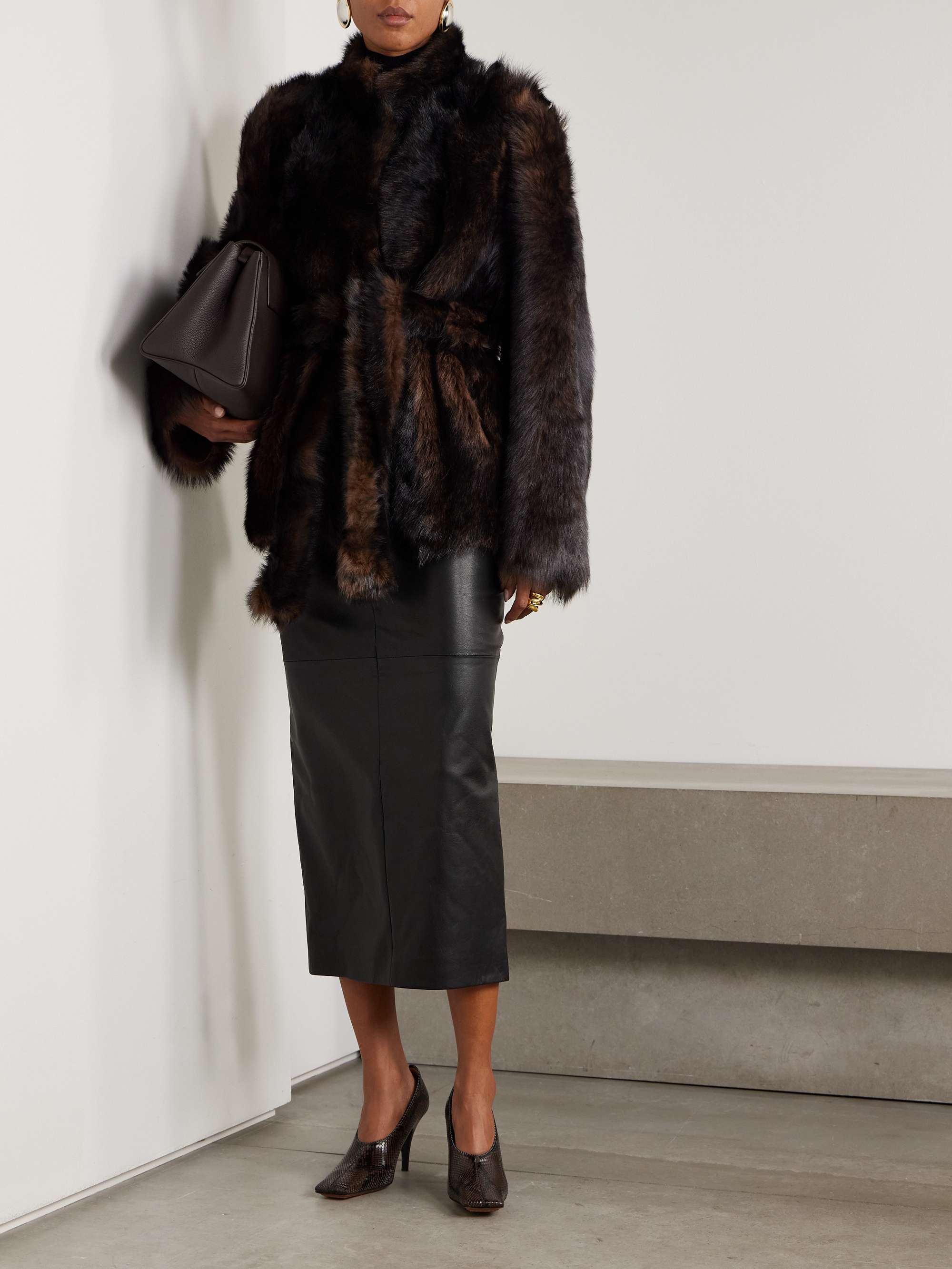 Elsa Belted Shearling Jacket