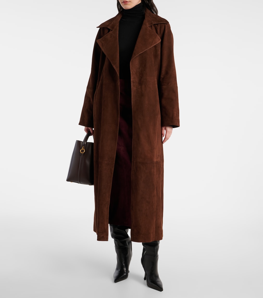 Althea Suede Wrap Coat